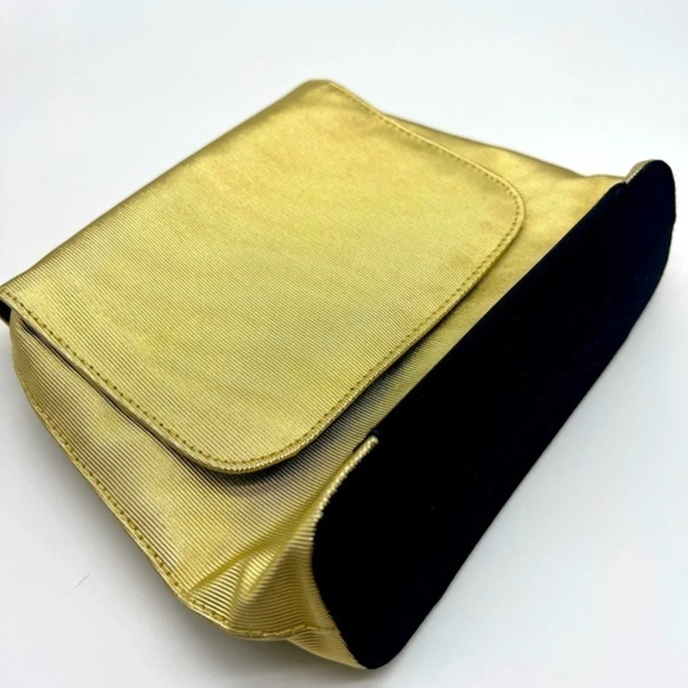 Babor gold & navy blue make up clutch